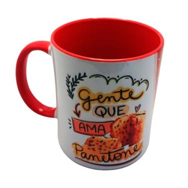 Imagem de Caneca Especial Vermelha Gente que ama Panetone + chaveiro