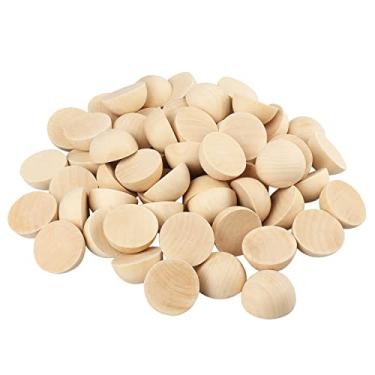 Imagem de GNIEMCKIN 80 Peças de Bolas de Madeira de 2", Bolas de Madeira Rachadas, Esferas de Madeira Pela Metade, Bolas Pela Metade Redondas, Adequadas para Pintura, Vidro, Vários Materiais (80 Peças,)