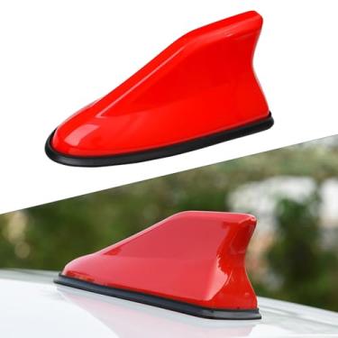 Imagem de Hbxdeco Capa de antena de barbatana de tubarão para carro, à prova d'água, decoração de capa de antena de teto de carro, base de sinal de rádio AM/FM, acessórios externos de veículos universais