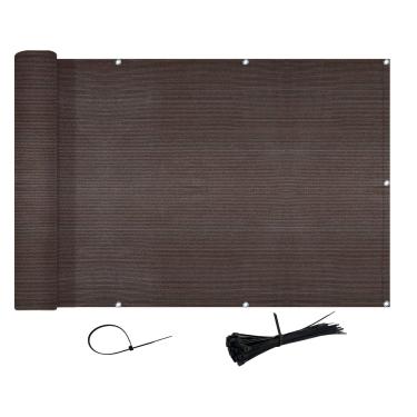 Imagem de SUNNY GUARD Cerca de tela de privacidade para terraço marrom de 9 x 40 cm, tela de grade de apartamentos, tela de vento resistente para uso externo, quintal, pátio, deck (fazemos tamanhos