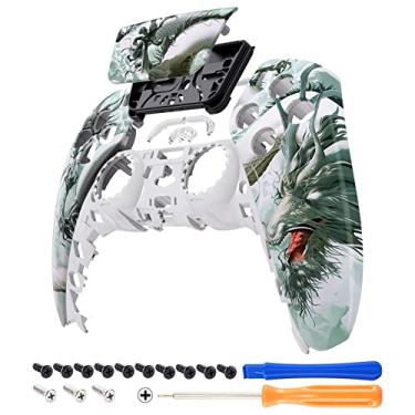 Imagem de eXtremeRate - Capa frontal e touchpad compatíveis com controle ps5 BDM-010, BDM-020, BDM-030 - Jade Dragon - Cloud Dominator - ABS