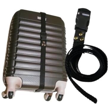 Imagem de Cinta Para Mala de Viagem, Alça Fita De Bagagens Com 2 Metros Pacote Com 4, Preto