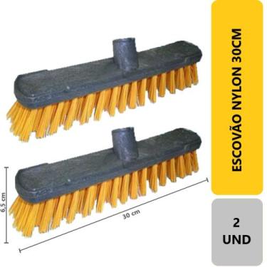 Imagem de 2 Unidades Escovão 30 Cm Vassoura Esfregão Limpeza Pesada - Caiçara