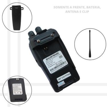 Imagem de Rádio UV-6  Com Bateria, Antena e Clip Reposição  - LELLIS ROCHA