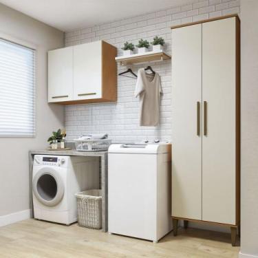 Imagem de Lavanderia Modulada São Gonçalo 1 Armário Multiuso e Armário Aéreo Kai