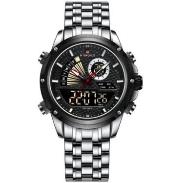 Imagem de Relógio de Pulso Masculino Impermeável  Dual Display Esportivo Aço Ino