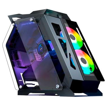 Imagem de Gabinete Gamer Evolut LYRA, Torre Média, Vidro Temperado, 2x Fans, Preto - EG821