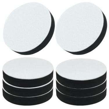 Imagem de LifCratms 8 peças de elevação de cama redondas para móveis, suportes autoadesivos para mesas de sofá adicionam 1,27 cm de altura com almofada de feltro (preto, 8,9 cm de largura)