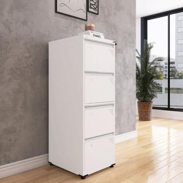 Imagem de Gaveteiro Arquivo em Aço 4 Gavetas Of04sltcm Branco