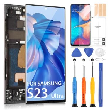 Imagem de Substituição de tela para Samsung Galaxy S23 Ultra 5G para Samsung S23 Ultra 5G LCD Display Digitalizador Touch Screen Peças de reparo para SM-S918U SM-S918U1 com moldura (não suporta impressão