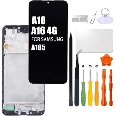 Imagem de Substituição para tela LCD Samsung Galaxy A16 A165 com moldura para Samsung A16 4G A165F A165F/DS A165M A165M/DS Touch Screen Digitalizador Assembly Display LCD com kit de reparo