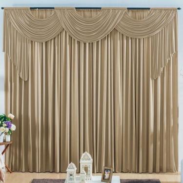 Imagem de Cortina Sala Quarto Tecido em Malha 4x2,80m para Varão Duplo - Casa Ad