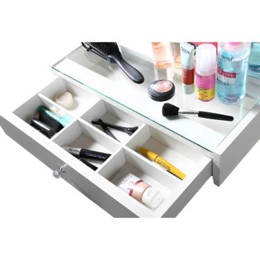 Imagem de Penteadeira 100% Mdf Suspensa Sophia Gaveta E Tampo De Vidro