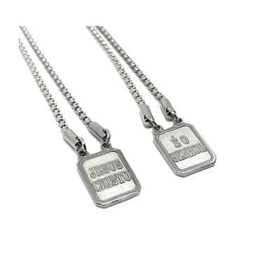 Imagem de Colar Escapulário Básico Aço Premium - 60cm - cor 11 Pode molhar, não escurece