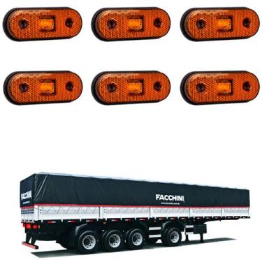Imagem de 6 Lanterna Lateral Facchini LED Âmbar Saída Fios - DW Componentes