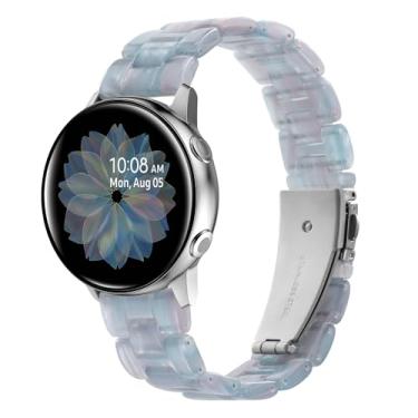 Imagem de SaNgaiMEi Pulseiras de resina compatíveis com Samsung Galaxy Watch 6 5 4 de 40 mm e 44 mm/Galaxy Watch 5 Pro de 45 mm/Watch 6 4 Classic de 42 mm, 46 mm, 43 mm e 47 mm, leve de 20 mm para Galaxy Watch