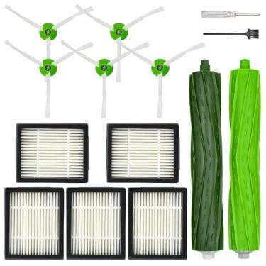 Imagem de Acessórios de peças de reposição da série I E para iRobot Roomba i1 i1+ i2 i2+ i3 i3+ i4 i4+ i5 i5+ i6 i6+ i7 i7+ i8 i8+ e5 e6 kit de acessórios de aspirador robótico, 1 escova principal, 5 escovas