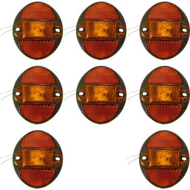 Imagem de Kit Com 8 Lanternas Lateral Bivolt Amarela Para Carreta De Caminhão - 