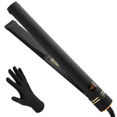 Imagem de HOT TOOLS Prancha Pro Artist Black Gold Ionic de 2,5 cm - Use como alisador para cabelos lisos e elegantes ou use bordas arredondadas para cachos e ondas brilhantes, estilos preferidos por estilistas