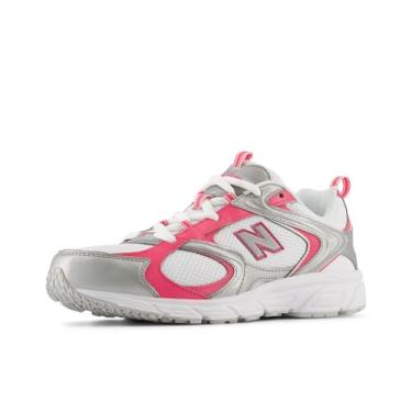 Imagem de New Balance Tênis masculino 408 V1, Branco/prata metálico/Dragon Berry, 38