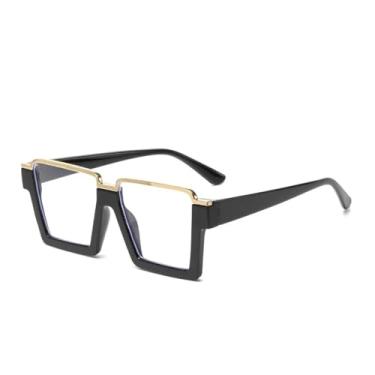 Imagem de Óculos de sol grandes anti-azul, armação leve para mulheres, armação de óculos (preto)