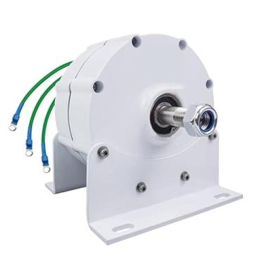 Imagem de 6000W 12V 24V 48V 220V RPM BAIXO GERADOR DE MAGNET PERMONAL DE VI 3 FASE, Motor elétrico sem engrenagem com base para geradores hidrográficos e turbinas eólicas (branco),48V