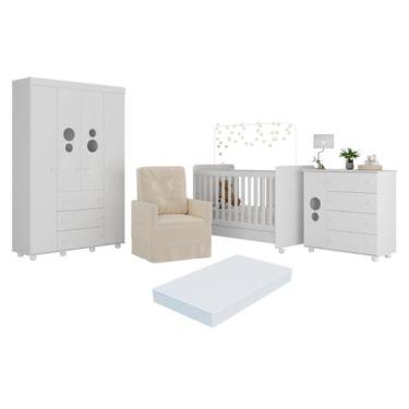 Imagem de Quarto Completo com Colchão e Poltrona de Amamentação Pimpolho Multimó