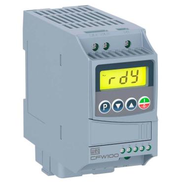 Imagem de Inversor de Frequência WEG CFW100 0,5cv 2,6A 220v Com Entrada Monofásica