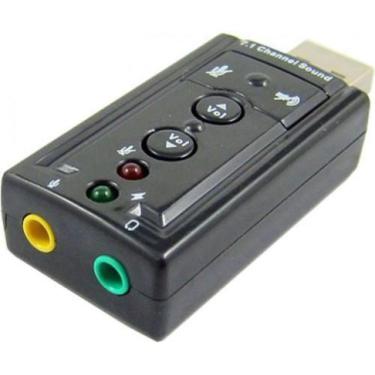 Imagem de Placa de Som Usb 7.1 Entrada P2 Fone Microfone Knup