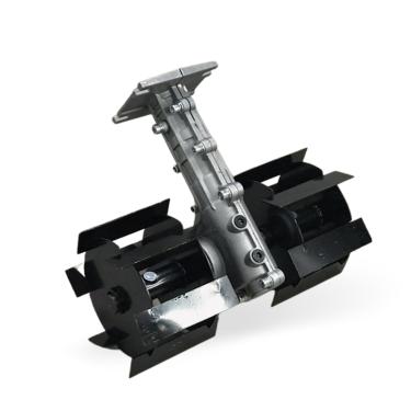 Imagem de Enxada Rotativa com 9 Estrias, Implemento Agrícola para Micro Trator, Preto e Prata