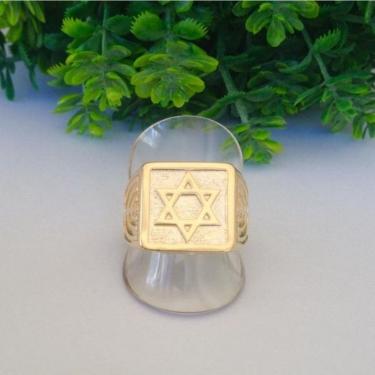 Imagem de Anel Estrela De Davi Banhado A Ouro
