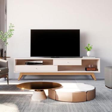 Imagem de Rack para TV Até 70 Polegadas Jb 5232 2 Gavetas Off White - Jb Bechara