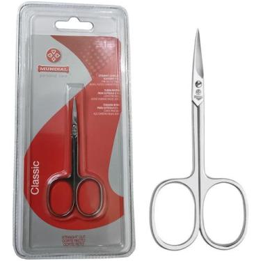 Imagem de Tesoura Reta Mundial Cuticula Unha Profissional Manicure 9cm