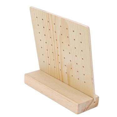 Imagem de Brincho de Madeira Exibição de Pântano Pegboard, Placa de Exibição de Jóias de Grande Capacidade para Brincos Com Design Elegante e Base Estável, Montagem Fácil, Peça de Decoração Versátil para (28