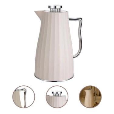Imagem de Garrafa Térmica 1 Litro Kiara Café Chá Premium Alça Prata Click Abre F