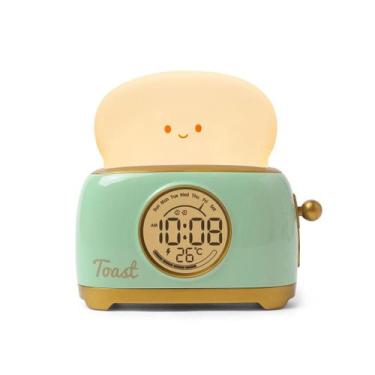 Imagem de Crianças USB Carregamento Máquina De Pão Despertador Luz Noturna Lâmpa