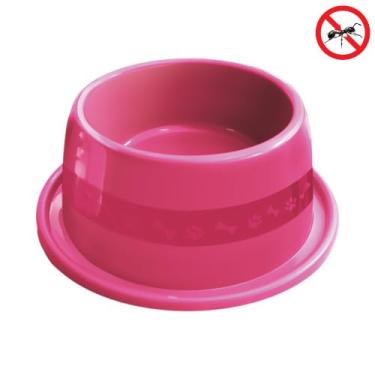 Imagem de Comedouro Antiformiga para Gatos e Cachorros, Rosa, 1000ml, 24,5 x 16cm
