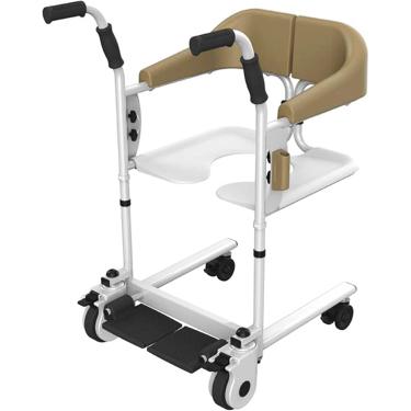 Imagem de Cadeira De Rodas De Enfermagem,cadeira De Transferência De Elevador De Paciente Self-service,shifter Doméstico Para Idosos Paralisados De Enfermagem,roda Universa, Brown, BasicEdition