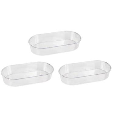 Imagem de KIT 3 Banheiras p/ Pássaros Oval Cristal Pequena - 150 ml - Banho Páss