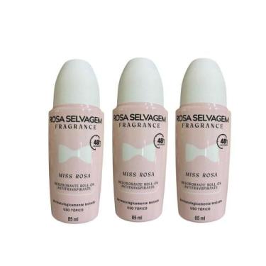 Imagem de Kit 3 Desodorante Roll-on Miss 85ml Rosa Selvagem