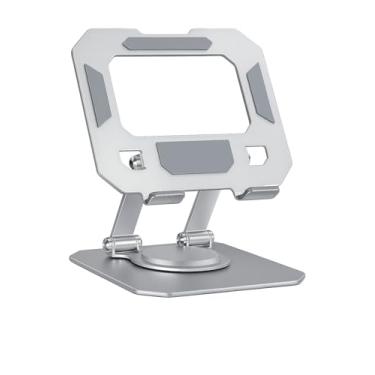 Imagem de Suporte Tablet Pedestal Premium em Aço Carbono | Design Moderno Ajustável, Base Rotativa 360º e Acabamento Antiderrapante | Apoio Articulado Dobrável, Portátil e de Alta Estabilidade para Mesa