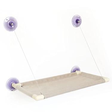 Imagem de Cama de Janela para Gatos, Gatton Cama Suspensa de Janela para Gatos, Cama para Gatos, Prateleira para Gatos, Catbed King Suede Marfim