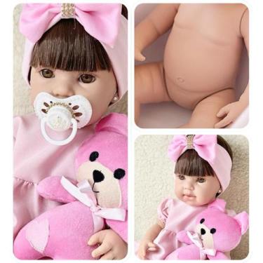 Imagem de Bebê Reborn Linda Menina 100% Silicone Castanha - Meu Xodó