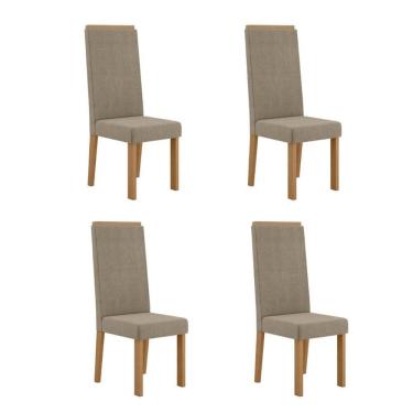 Imagem de Conjunto 4 Cadeiras para Sala de Jantar Nice Espaldar Mel/Caramelo