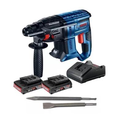 Imagem de Martelete Bosch 2 Bateria 18v Gbh 180-li Bivolt + ponteiro + talhadeir
