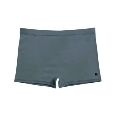 Imagem de Sunga Boxer Lisa Com Bordado Mash, Cinza, Escuro, GG