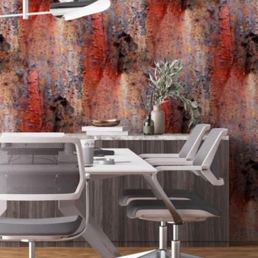 Imagem de Papel De Parede Industrial Ferrugem Vermelho Aço Vinil 2.5m - DELIQUAD