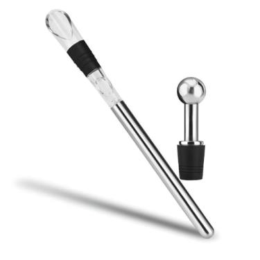 Imagem de Bastão Resfriador Vinho Inox Bico Aerador Corta Gotas Luxo