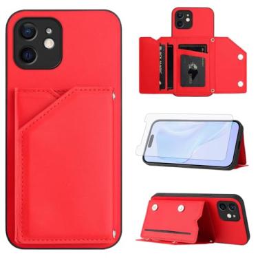 Imagem de Asuwish Capa de telefone para iPhone 11 6.1 capa carteira com protetor de tela de vidro temperado suporte suporte compartimento para cartão alça transversal cordão couro celular iphone11 i Phone11 11s