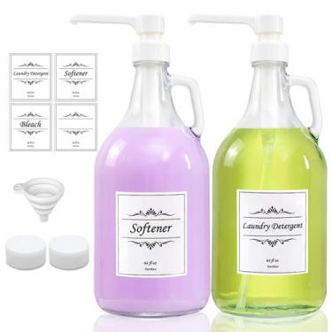 Imagem de Dispensador de detergente para roupa YoenKTSS de vidro de 1,9 L com bo